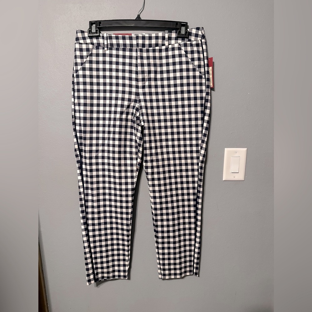 MERONA Navy/White Check Pants - NWT